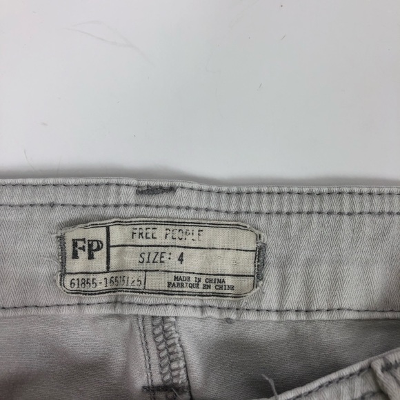 Free People Patched Knee Pale Gray Skinny Denim 4 - Picture 5 of 8